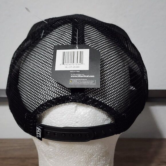 Highland Tactical Spartan Hat Cap Mesh Back Adjustable Trucker Snapback Black - Picture 3 of 5